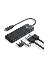 Orico 4 Portlu Type-C To USB 3.0 Yüksek Hızlı 5gbps Hub Çoklayıcı Siyah