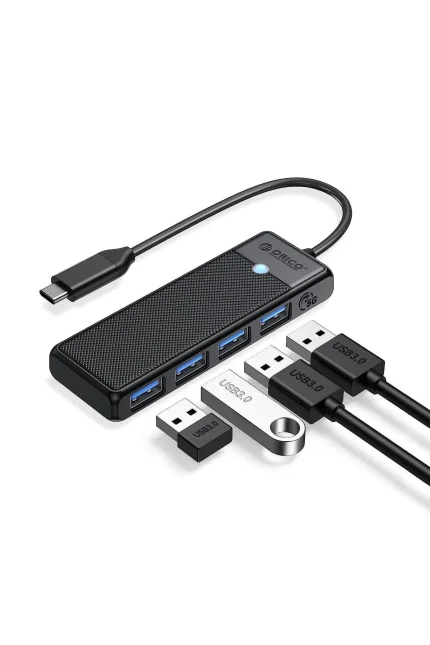 Orico 4 Portlu Type-C To USB 3.0 Yüksek Hızlı 5gbps Hub Çoklayıcı Siyah