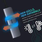 Bix BX07HB 5in1 Type-C Hub 4x USB 3.0, PD Şarj Macbook Uyumlu Çoklayıcı Adaptör - Görsel 5