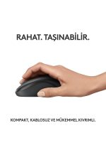 M240 Sessiz Kompakt Kablosuz Bluetooth Mouse - Siyah - Görsel 5