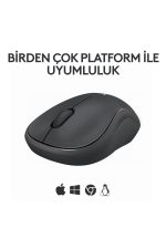 M240 Sessiz Kompakt Kablosuz Bluetooth Mouse - Siyah - Görsel 6
