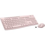 Logıtech MK270 Kablosuz USB Alıcılı Q Klavye Mouse Seti, Gül Kurusu