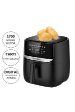 Yasomi Y55 Tartı Özellikli Siyah 5.7l-6 Litre 1700w Airfryer Fritöz