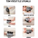Robeve Şarjlı 6 Başlıklı Masaj Aleti Fonksiyonel Masaj Aleti Boyun Masaj Aleti Sırt Masaj Aleti Tüm Vücut Masaj Aleti Şarjlı Masaj Aleti Masaj Tabancası Masaj Cihazı Ayak Masaj Aleti Omuz Masaj Aleti - Görsel 4