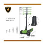 Lamborghini L3 Pembe Işıklı 3 Tekerlekli Çocuk Scooter - Görsel 5