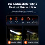 SFL2203 Teleskopik Zoom, 450 Lümen Max Işık Gücü, Sos Modu ve Metal Gövdeli Şarj Edilebilir ve Çıkarılabilir Pilli Uzun Menzilli 5W LED El Feneri - Görsel 3