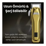 Boost 3 Gold Ayarlanabilir Başlıklı Dijital Göstergeli Şarjlı Profesyonel Saç Kesim Makinesi - Görsel 5