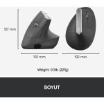 Logitech MX Vertical Gelişmiş Ergonomik Dikey Mouse - Siyah - Görsel 7